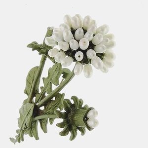 ♥️NWT Enameled and Freshwater Pearls Bouquet Brooch